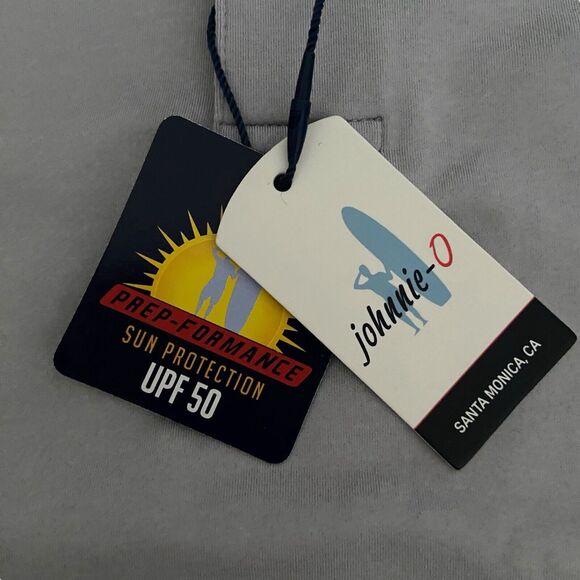 Johnnie-O Polo Shirt Men's T Shirt Light Grey Size M Service Titan MSRP $89 - Picture 9 of 9